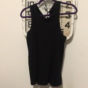Black open back sleeveless top